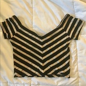 Black and tan crop top. Super cute!